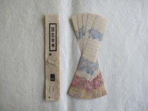 出雲雲紙の七夕短冊 5枚（藍と紅が雲のようににじむ手漉き和紙）